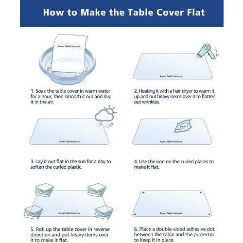 Size 8X48 Inch Clear PVC Table Cover 1.5mm Thick Crystal Table Topper Protector Rectangular Vinyl Plastic Desk Pad Transparent Tablecloth for Side End Table Night Stand Dresser