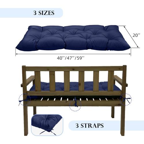 Outdoor Bench Cushion Non-Slip Patio Bench Cushions for Indoor/Outdoor Furniture 40x20 Window Cushion Waterproof Swing Chair Pads for Patio Wicker Sofa Setee, Camping,Leaf