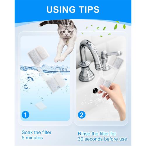 8 8Pcs Cat Water Fountain Filter Compatible with FEELNEEDY FN-W17