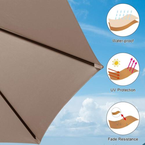 Tangkula 15 Ft Patio Double Sided Umbrella with Base, Outdoor Extra Large Market Umbrella with Crank Handle, Outdoor Twin Table Umbrella Base Included, Umbrella with Crank and Base (Color : Blue)