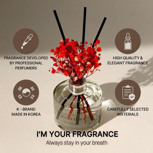 COCODOR Reed Diffuser Set with Preserved Baby's Breath with Sticks/April Breeze / 6.7oz / Scent Fragrance Oil Diffuser for Bedroom Bathroom Home Décor
