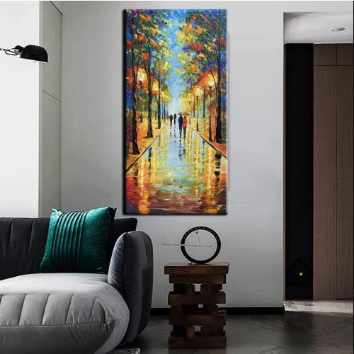 Tyed Art- 100% hand-painted 3D canvas abstract oil painting Landscape art contemporary large canvas wall art painting home Living Room decoration wall 24x48inch