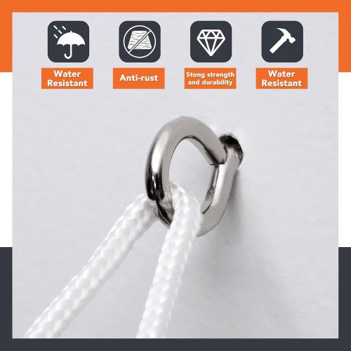 250 Pcs Eye Hook Screw, Screw Eyes 0.75-1.75 Christmas Tree Stand Screws Eye Bolts 9 Size Heavy Duty Eyelet Screw Nickel Plated Self Tapping Screws for Picture Frame