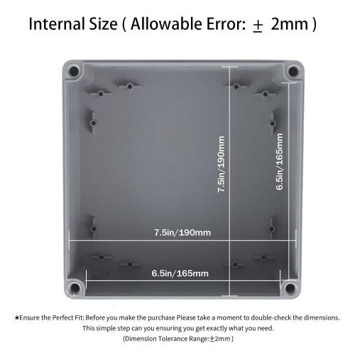 Junction Boxes-8 x 8 x 4 IP65 ABS Plastic Dustproof Waterproof Electrical Box Project Junction Conduit Box for Electrical Outdoor Enclosure