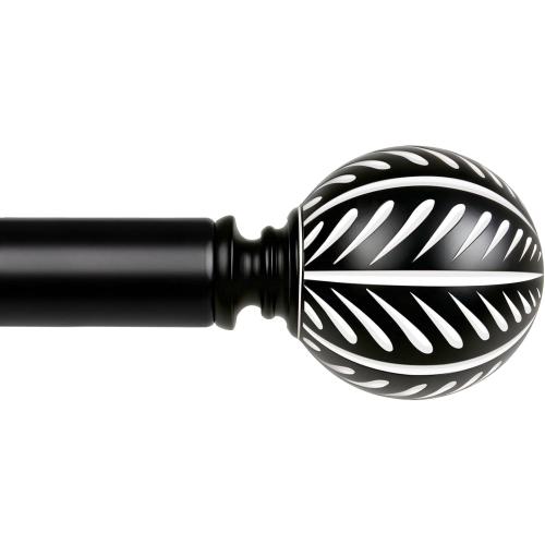 KAMANINA Black Curtain Rods for Windows 66 to 120 Inch Heavy Duty