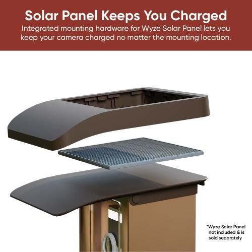 Brown Bird Feeder Camera Case Compatible with Wyze Battery Cam Pro, Wyze Cam Outdoor v1/v2, Wyze Camera v4/v3/v3 Pro, 5 DIY Mounting Methods, with a Macro Lens (Solar Panel/Camera NOT Included), Brown