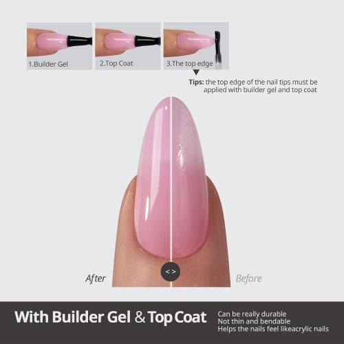 BTArtboxnails XCOATTIPS Bare 5-Shade Nude Press On Nails, XXS Squoval 160Ct