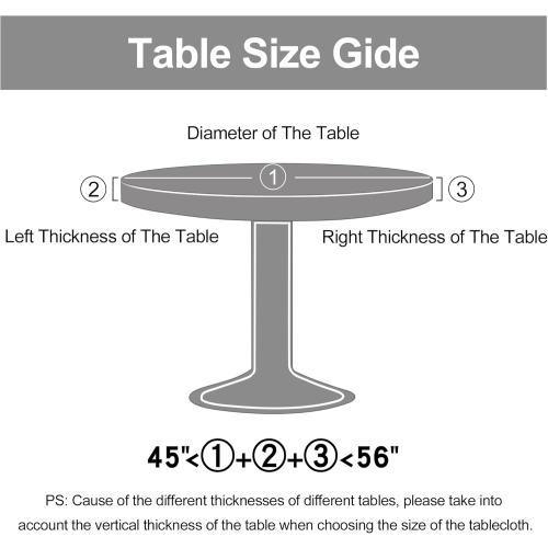misaya Round Fitted Tablecloth with Elastic Edge, 100% Waterproof Oil Proof Plastic Table Cover, Vinyl Flannel Backed Tablecloth Fits 45-56 Round Tables for Dinner, Outdoor, Picnic, Oak Wooden Grain