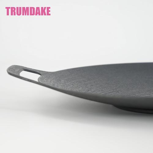 Korean Style BBQ Grill Pan,13 Non-stick Smokeless Circular Grill Pan with Silicone handle,Medical Stone Coated Barbecue Stovetops Frying Pan for Indoor Outdoor Camping baking Pan