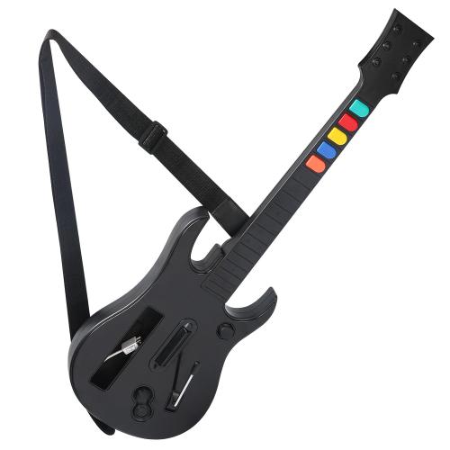 KYAYUGM Wii Guitar Compatible for Nintendo Wii, Supports for Guitar Hero and Rock Band Games. - black（Rock Band 1 is Not Supported）