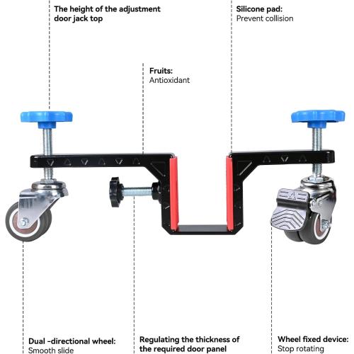 Dolly Kit with Wheels - Interior Door Install Tools for Most Pre-Hung or Slab Doors, Plywood Dolly Protect Your Back Commercial & Residential Use (Black)