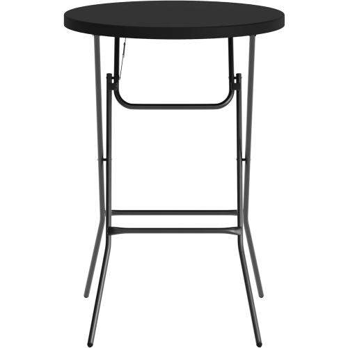 Flash Furniture Elon Round Folding Bar Height Table for Parties and Commercial Events, Indoor/Outdoor Plastic Bar Height Folding Table, 32, Black