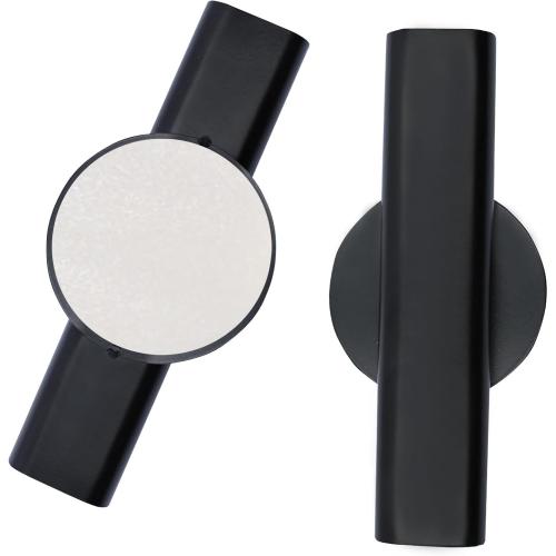 7 Wall-Mounted Flower Tube, Top/Bottom Open Vase, Wall Metal Flower Tube Decoration Holder for Flower Display, Home Office Living Room Bedroom Decoration with Adhesive Material, 2pcs(Black)