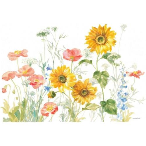 ArtDirect Floursack Florals on White I 14x9 UnFramed Art Print Poster Ready for Framing by Nai, Danhui