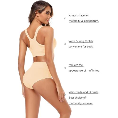 5XL Molasus Women's Cotton Underwear High Waisted Full Coverage Ladies Panties (Regular & Plus Size)