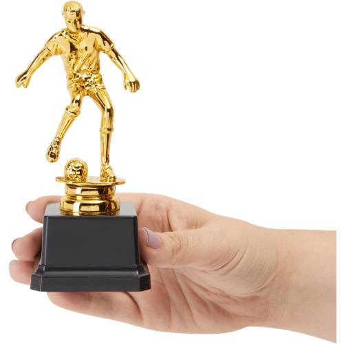 Juvale Soccer Trophy for Kids - Plastic Award Trophies - Pack of 12, 2.5 x 6 in, Gold & Black, Plastic