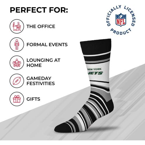 2 Pack One Size For Bare Feet unisex Nfl Adult Striped Dress Socks - Premium Quality