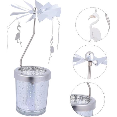 Elegant Iron Rotating Candle Stand Candle Holder Dinner Table Decor Rustic Candlestick Home Decor Accessory