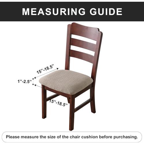 Genina Waterproof Seat Covers for Dining Room Chairs Covers Dining Chair seat Covers Kitchen Chair Covers slipcovers (Khaki, 2 Pcs)