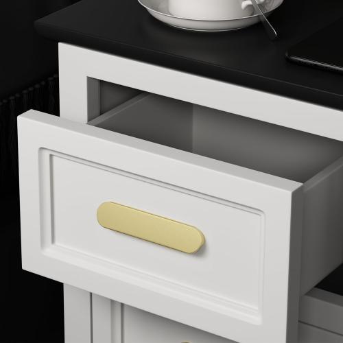 Peaha 5 Pack Gold Cabinet Pulls 5 inch Edge Pulls for Cabinets Desk Pull Gold Handle for Kitchen Cabinets 128mm Hole Centers