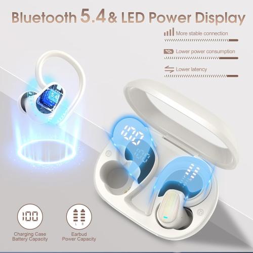 AI Translation Earbuds Real Time, 164 Language Translator Earbud with Audio and Video Calls, 3-in-1 Buletooth 5.4 Translation Headphone with APP, 50H AI Ear Buds Translator Device for Business, White