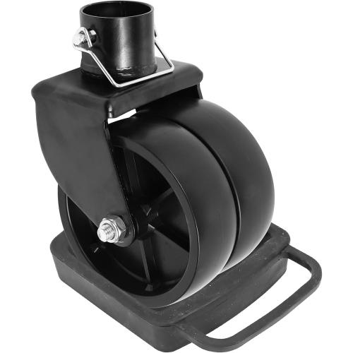 Trailer Jack Wheel with Chock - 6 Dual Caster with Double Wheel Chock Capacity 2000lbs fits Any Jack Better Soft Ground Roll Trailer Parts(Black)