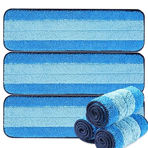 MR. SCRUB 6 Pack Microfiber Cleaning Pads for Bona Mop, Safe for Hardwood and Hard-Surface Floors, Reusable Microfiber Mop Pads for 18 Inch Mop, No Residue, Super-Absorbent, Over 500 Machine Washes