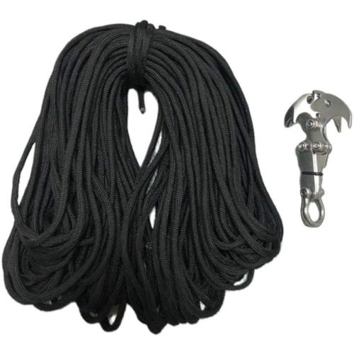 Grappling Hook, Multi-Functional Stainless Steel Gravity Hook with Military Grade Paracord Rope, Folding Survival Climbing Claw Carabiner for Outdoor Activities EDC Tool