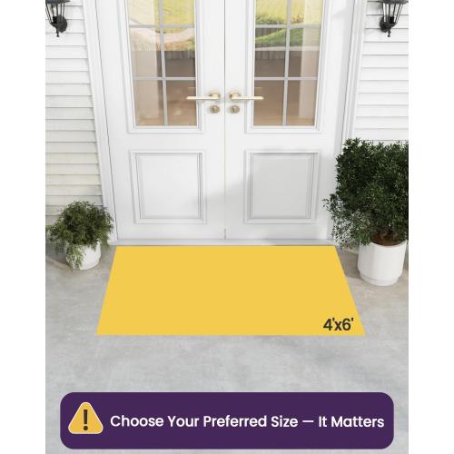 DEXI Front Door Mat Outside Entrance, Spring Welcome Entryway Doormat Dirt Trapper, Heavy Duty Non Slip Large Entry Mats for Patio Garage Porch Home Decorative, 4x6, Colorful Floral