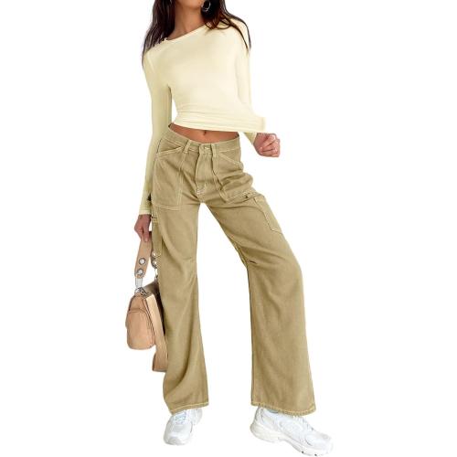 Size S SABLIER Women's Long Sleeve Shirts Spring 2025 Casual Basic Going Out Crop Tops Slim Fit Tight Y2K Clothes