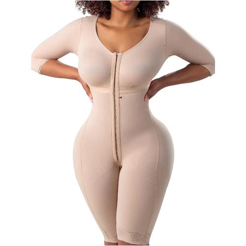 One size fits all Snatched Body Fajas Colombianas | Faja Shapewear for Women with Sleeves | Stage 1 Faja Post Surgery BBL & Lipo 360