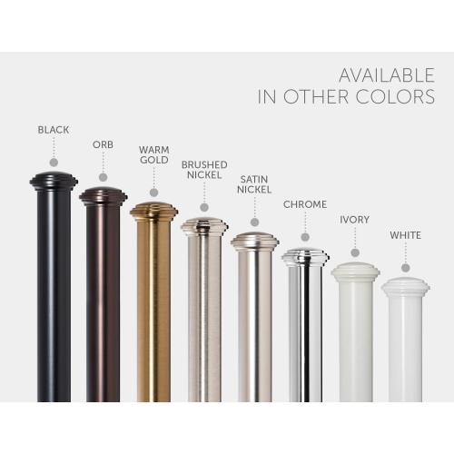 Ivilon Window Curtain Rod Decorative End Cap Design, 1 Inch Rod, 28 to 48 Inch. Chrome