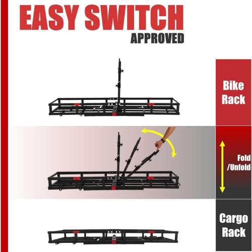 Hitch-Mount Bike Rack for Ebike Heavy-Duty - Fits 2 Electric/Fat-Tire, Fits 2 Receiver for Car SUV Truck RV Minivan (Black Red)