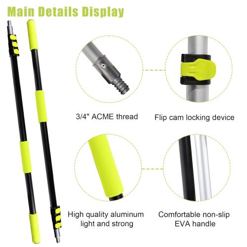4 Pcs Aluminum Telescoping Changer with Pole, 3 FT to 12 FT Changer for High Ceilings, Light Bulb Changer Pole with Basket and Suction Cup, Light Bulb Removal Tool for Indoor and Outdoor