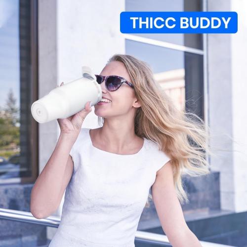 Frost Buddy Thicc Buddy - 40 oz Stainless Steel Vacuum Insulated Tumbler with Lid and Straw for Water - Travel Mug Cupholder Friendly - Gifts for Women Men Him Her (Freedom)