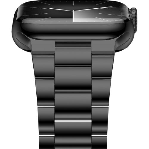 iiteeology Lightweight Stainless Steel Band Designed for Apple Watch Ultra 3 & Ultra 2, Series 1-11, 46mm, 45mm, 44mm, 42mm, Replacement iWatch Bands for Men & Women,Black