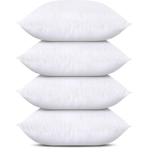 Utopia Bedding Throw Pillows (Set of 4, White), 18 x 18 Inches Pillows for Sofa, Bed and Couch Decorative Stuffer Pillow