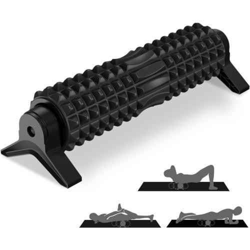 Trigger Point Foam Roller with Stand, 18 Inch Medium Density Foam Roller Long Yoga Roller Foam Exercise Roller for Physical Therapy, Muscles Deep Tissue, Pilates, Back Pain and Muscle Recovery (Black)