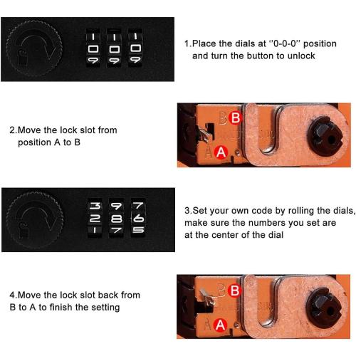 Cash Box with Money Tray and Combination Lock Metal Money Box Change Lock Box for Money 7.87 x 6.3 x 3.54 Orange