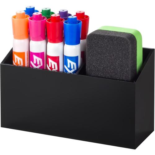 BEYGORM Magnetic Dry Erase Marker Holder for Whiteboard,Non-slip Acrylic Magnet Pen Holder for Fridge Refrigerator,Locker Organizer for Work,Locker Accessories,Pencil Cup for Desk(Black)