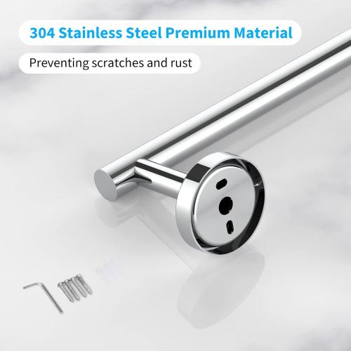 Cilee 2 Pieces Polished Chrome Bathroom Towel Bar, 24 Inch Double Towel Racks,Bathroom Towel Holder Towel Bar for Bathroom Stainless Steel Wall Mount