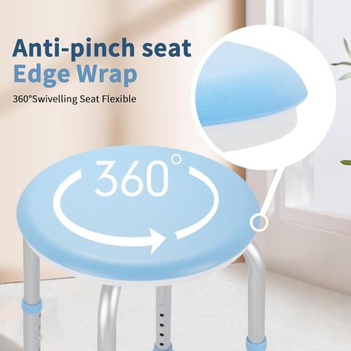 FSA/HSA Adjustable Swivel Bath Seat Shower Chair for Inside Shower, Shower Seat for Inside Tub Bathroom Bench Bath Chair for Elderly and Disabled,Eligible 350 lbs Adjustable Shower Stool
