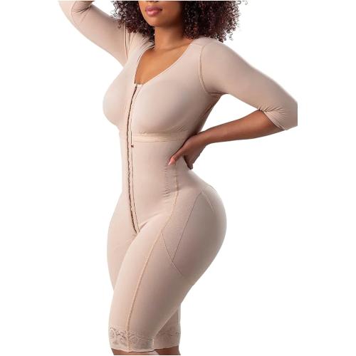One size fits all Snatched Body Fajas Colombianas | Faja Shapewear for Women with Sleeves | Stage 1 Faja Post Surgery BBL & Lipo 360