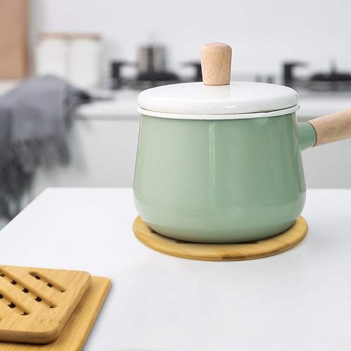 Hot Pads Trivet,Table Solid Bamboo Wood Trivets for Hot Dishes and Pot with Non-Slip Pads Heat Resistant Pads Teapot Trivet 4pcs(Multi Size,2 Square 2 Round)