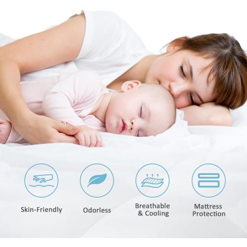 Dual Layer 4.5 Inch Memory Foam Mattress Topper Queen, 2.5 Inch Cooling Memory Foam, 2 Inch Thick Pillow Top Mattress Pad Cover for Hard Bed, Soft Fluffy & Pressure Relief & Medium Support