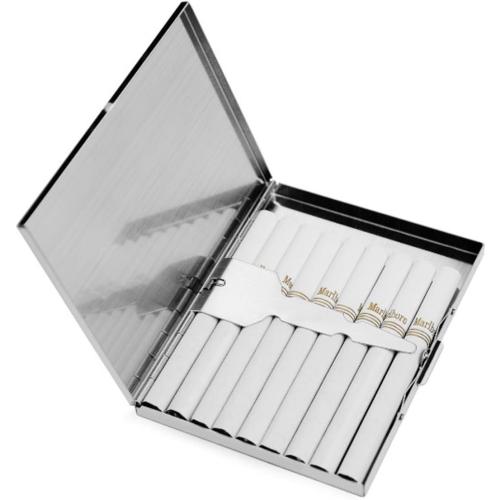 Extra Slim Stainless Steel Cigarette Case Holds 9 Cigarette (Regular Size 84mm and King Size)