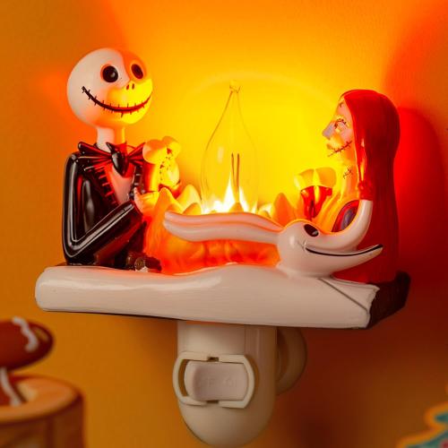 Nightmare Be Christmas Campfire Nightlight,2026 Halloween Flickering Night Light Plug in,Nightmare Christmas Birthday Decorations