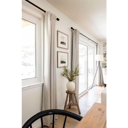 100% Blackout Shield Linen Blackout Curtains for Bedroom 84 Inches Long, Back Tab/Rod Pocket Living Room Drapes, Thermal Insulated Blackout Curtains 2 Panels Set, 50 W x 84 L, Cream