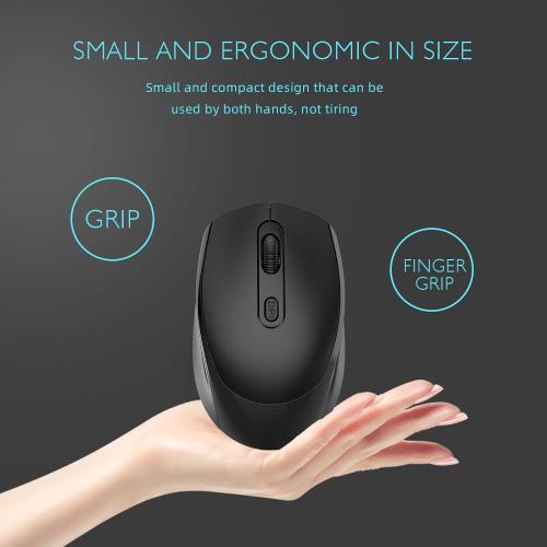 ONE-UP Wireless Mouse, 2.4G, Silent, USB Nano Receiver, for Laptop, Chromebook, PC, Mac, Windows and School Work (Grey)