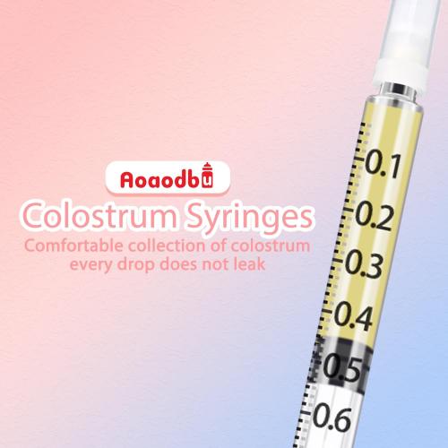Colostrum Collector Kit Include 50pcs 1ml Sealed Breast Milk Collector No Needle Colostrum Syringes 5 Breastmilk Storage Bags and 1 piece 30 ml measuring cup with 50 Stickers